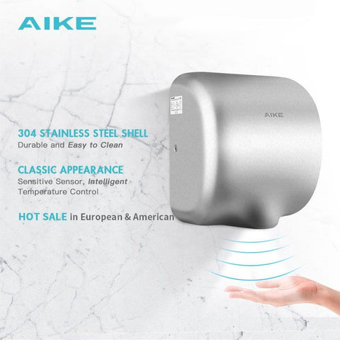 AIKE® Wall-Mounted High Speed Bathroom Hand Dryer, Classic Style, Model AK2800