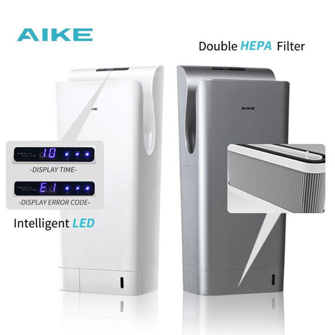 AIKE® Double-Sided Air Jet Hand Dryer High-Imapct ABS Cover, Model AK2030S