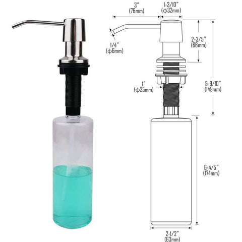 AIKE® Built-in Kitchen Soap Dispenser Pump Liquid 500ML, Model AK1051